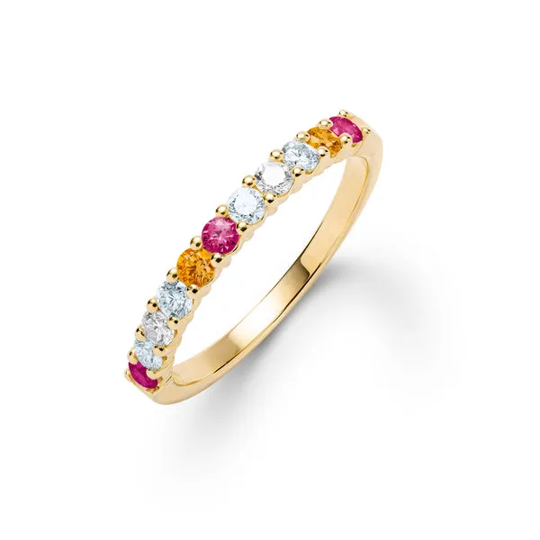 Personalized Rosecliff Birthstone Stackable Ring in 14k Gold sold by Haverhill