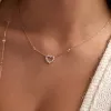 Rosecliff Small Diamond Heart & Petite 2 Birthstone Necklace sold by Haverhill