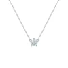 Greenwich Mini Flower Nantucket Blue Topaz & Diamond Necklace in 14k Gold (December) sold by Haverhill