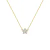 Greenwich Mini Flower Diamond Necklace in 14k Gold (April) sold by Haverhill