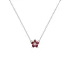 Greenwich Mini Flower Garnet & Diamond Necklace in 14k Gold (January) sold by Haverhill