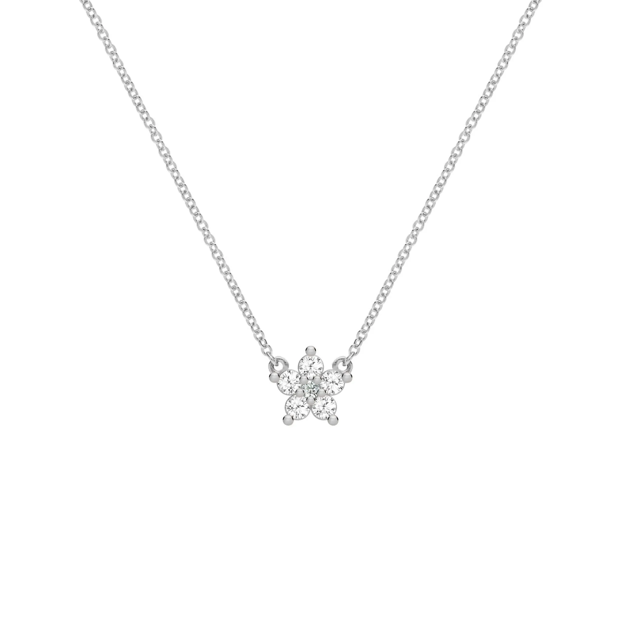 Greenwich Mini Flower Birthstone & Diamond Necklace in 14k Gold sold by Haverhill product image thumbnail 4