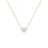 Greenwich Mini Flower Birthstone & Diamond Necklace in 14k Gold sold by Haverhill