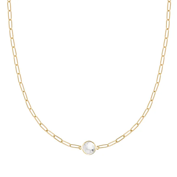 Personalized Grand 1 Birthstone Adelaide Mini Necklace in 14k Gold sold by Haverhill