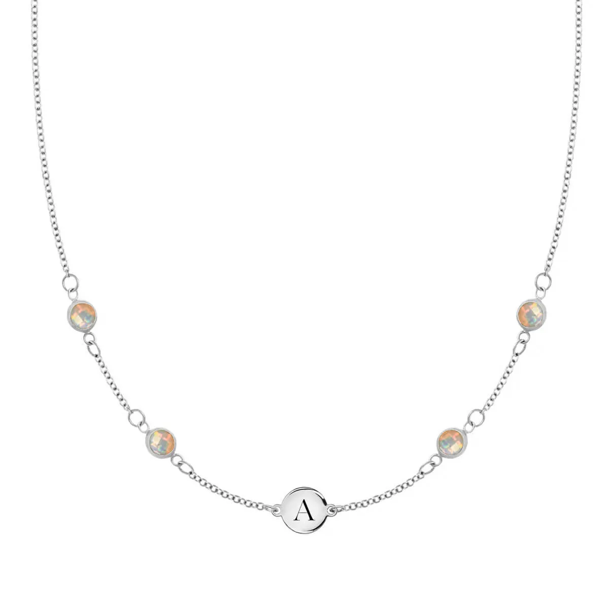 1 Letter & 4 Petite Opal Necklace in 14k Gold (October) sold by Haverhill product image thumbnail 5