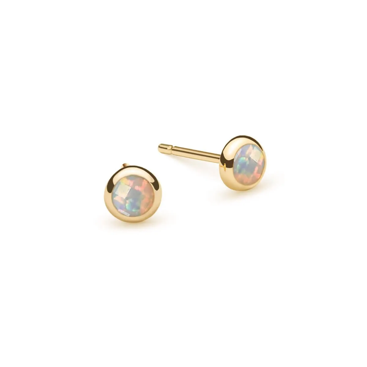 Petite Opal Stud Earrings in 14k Gold (October) sold by Haverhill