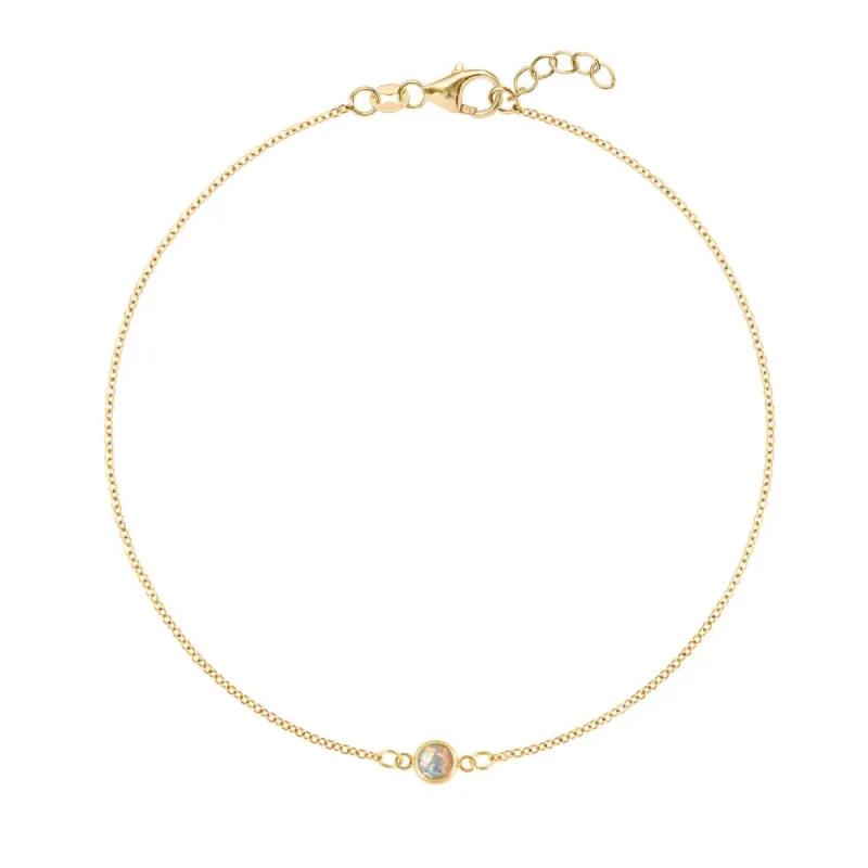 Petite 1 Opal Bracelet in 14k Gold (October) sold by Haverhill