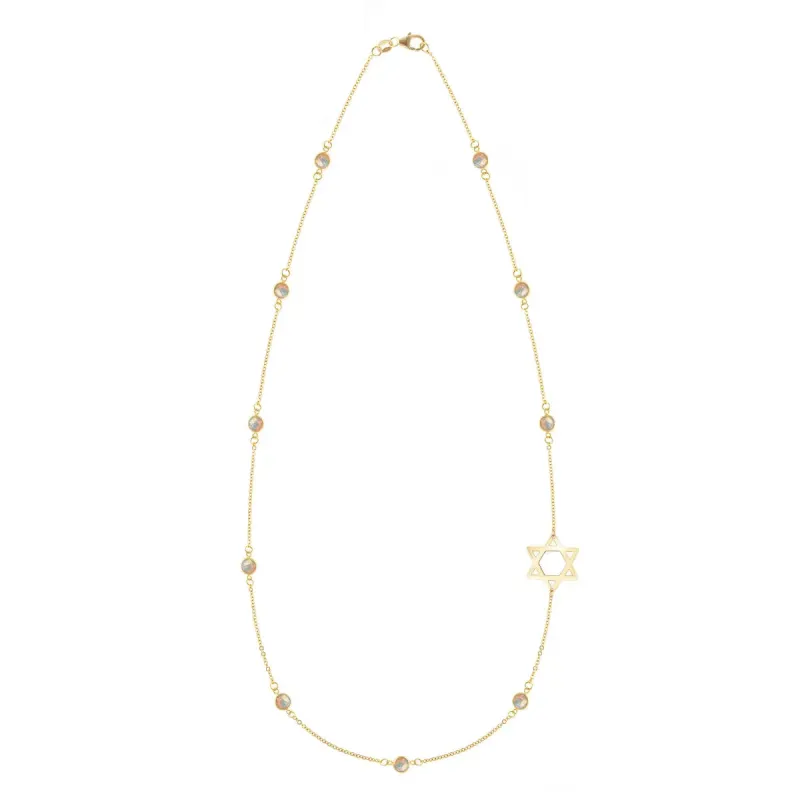 Bayberry Opal Star of David Necklace in 14k Gold (October) sold by Haverhill