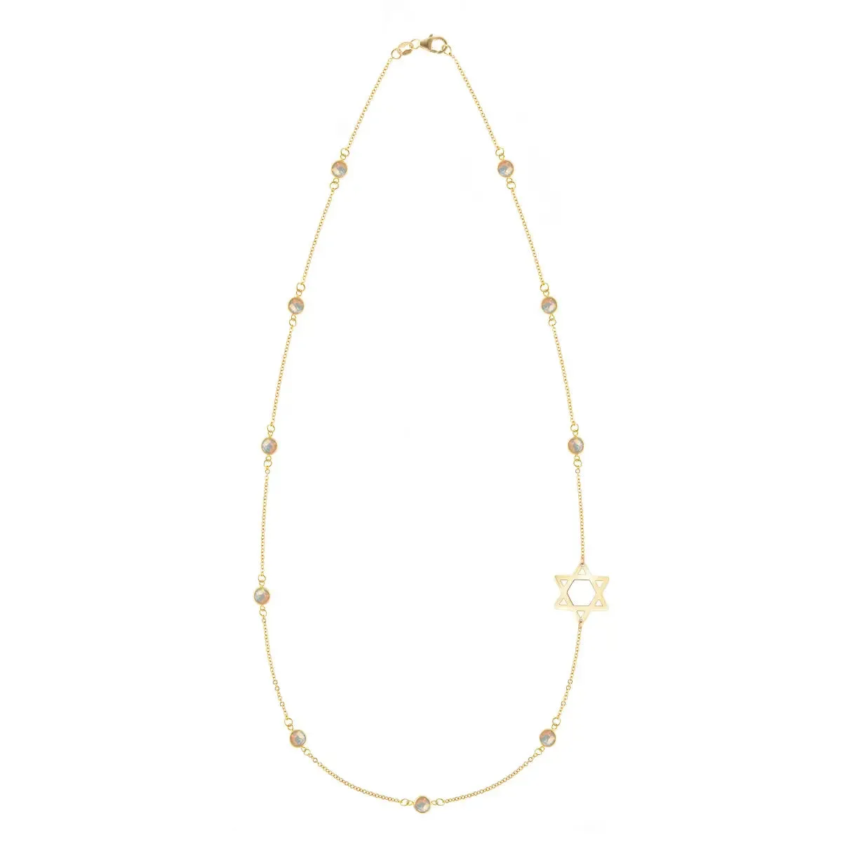 Bayberry Opal Star of David Necklace in 14k Gold (October) sold by Haverhill