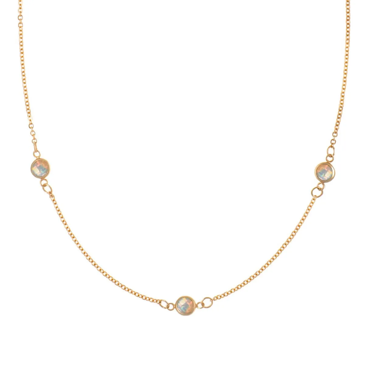 Bayberry 3 Opal Necklace in 14k Gold (October) sold by Haverhill