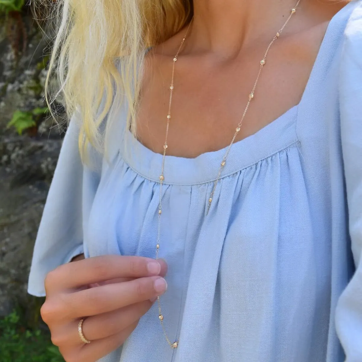 Bayberry Opal Long Necklace in 14k Gold (October) sold by Haverhill product image thumbnail 2