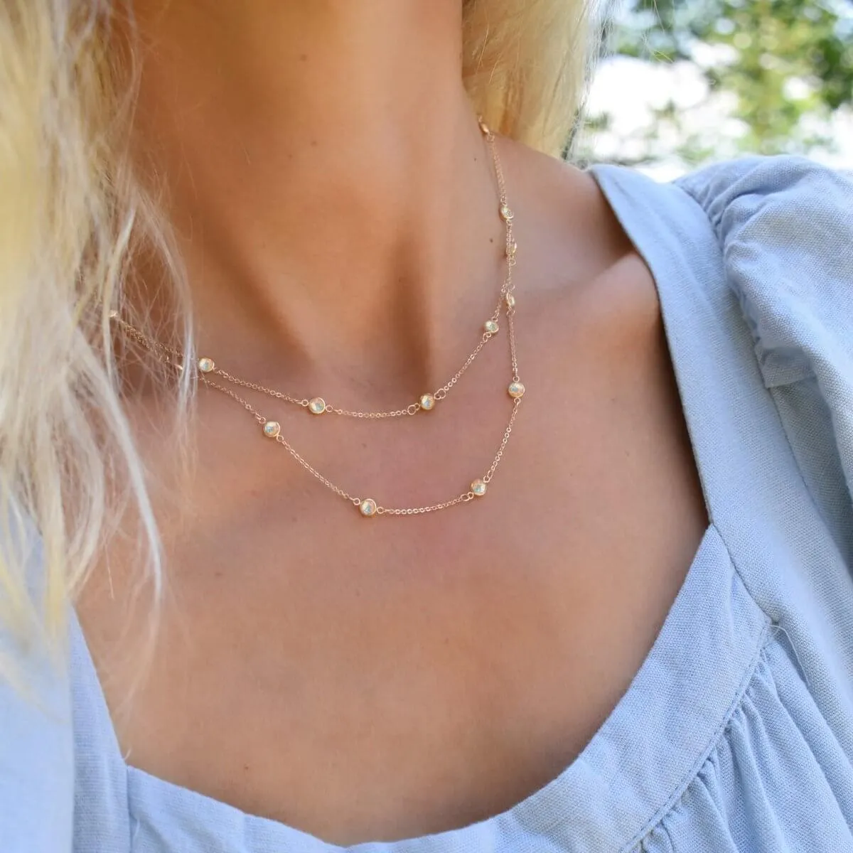 Bayberry Opal Long Necklace in 14k Gold (October) sold by Haverhill product image thumbnail 3