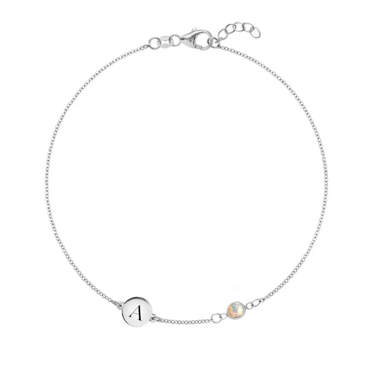 1 Letter & 1 Petite Opal Bracelet in 14k Gold (October) sold by Haverhill product image thumbnail 5