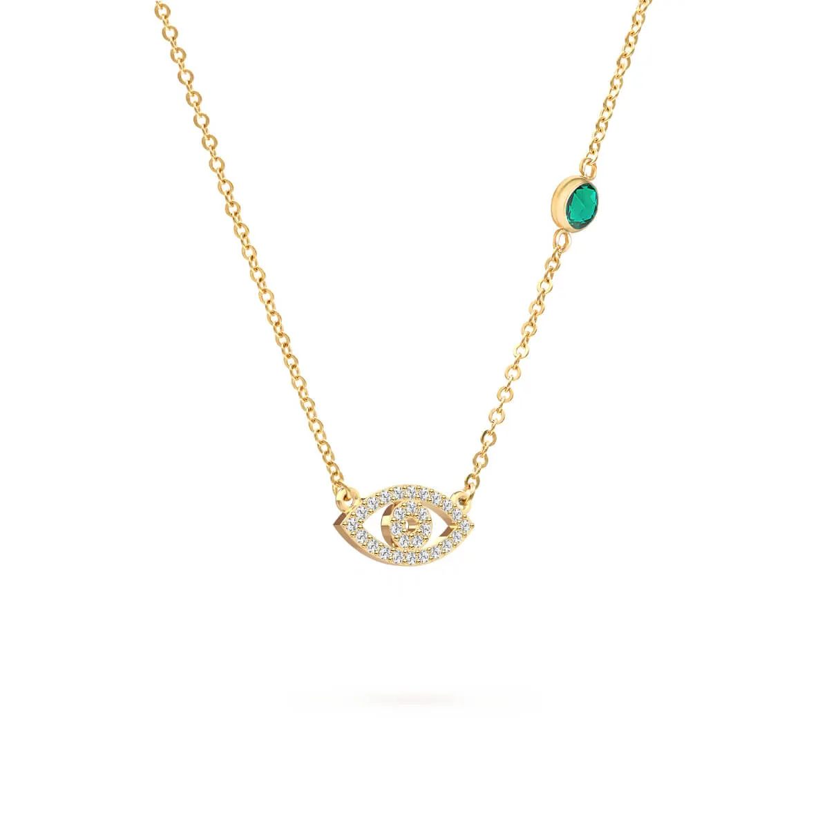 Diamond Evil Eye & Emerald Necklace in 14k Gold (May) sold by Haverhill product image thumbnail 5