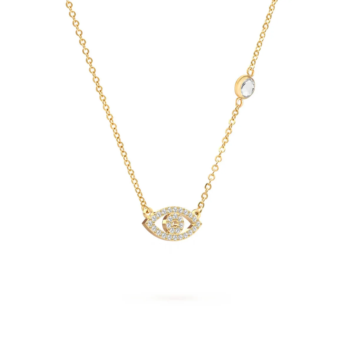 Diamond Evil Eye & Birthstone Necklace in 14k Gold sold by Haverhill product image thumbnail 5
