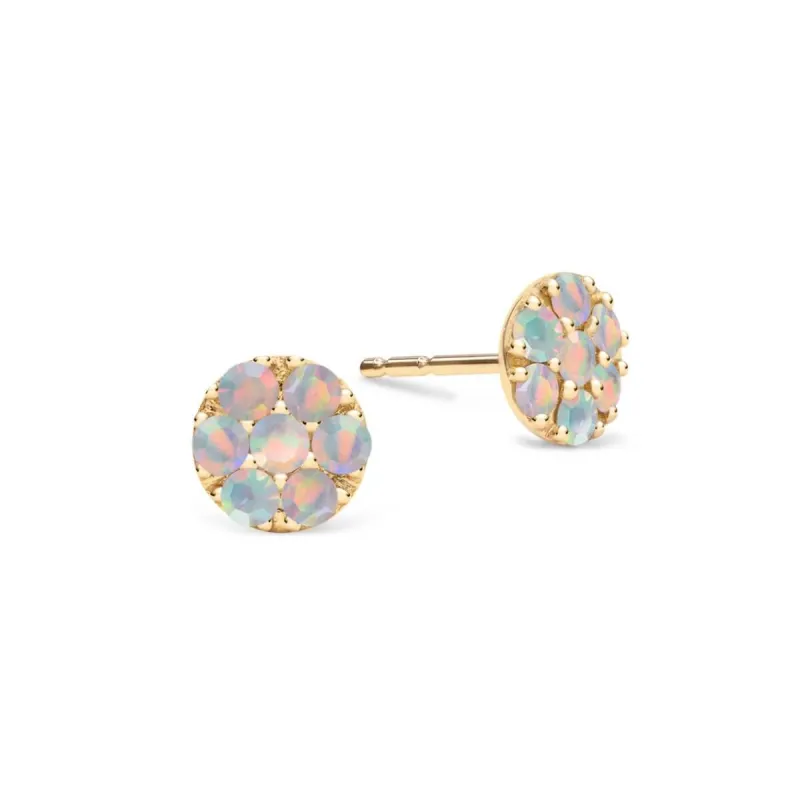 Rosecliff Opal Mini Stud Earrings in Solid 14k Gold (October) sold by Haverhill