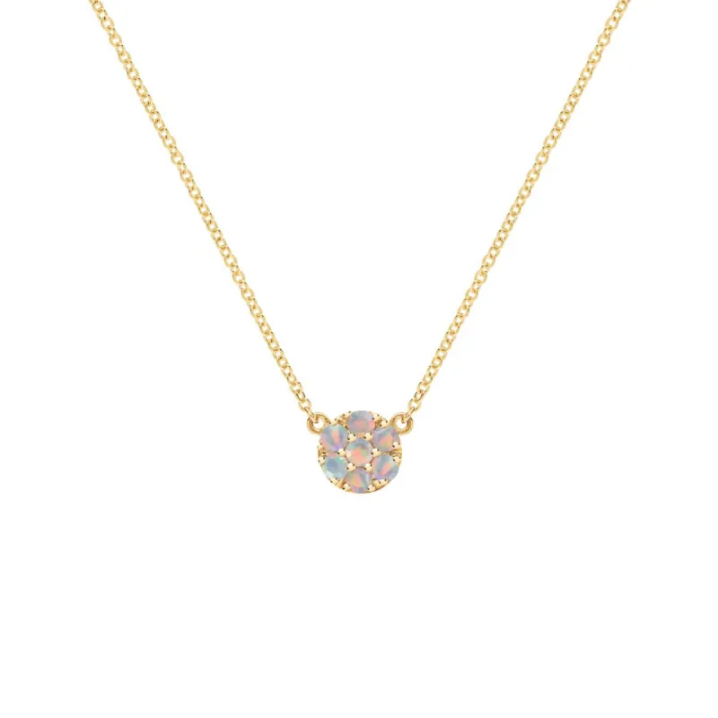 Rosecliff Opal Mini Necklace in Solid 14k Gold (October) sold by Haverhill