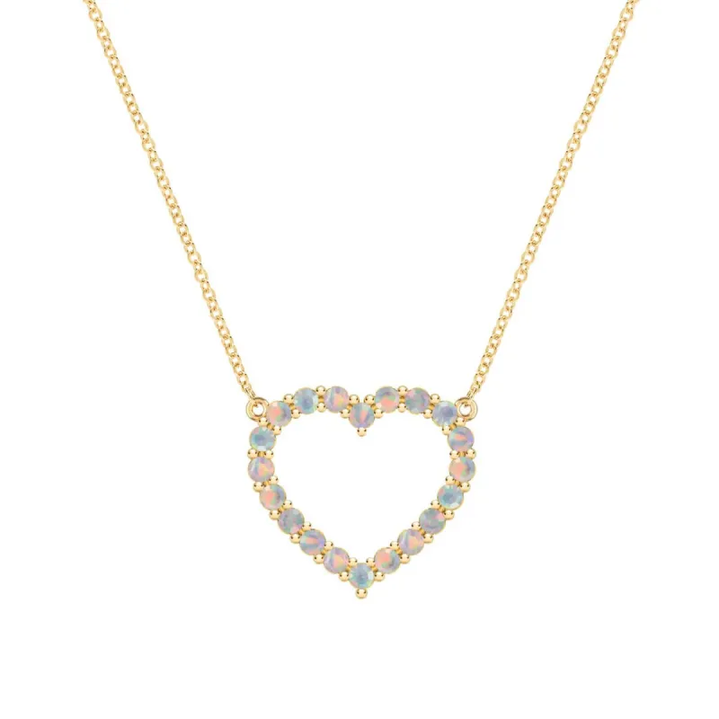 Rosecliff Heart Opal Necklace in 14k Gold (October) sold by Haverhill