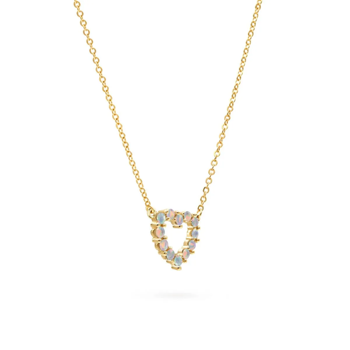 Rosecliff Small Heart Opal Necklace in 14k Gold (October) sold by Haverhill product image thumbnail 5