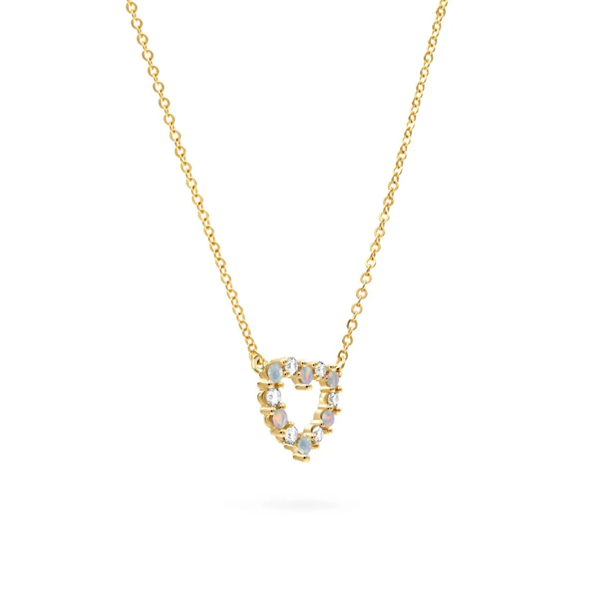 Rosecliff Small Heart Diamond & Opal Necklace in 14k Gold (October) sold by Haverhill product image thumbnail 5