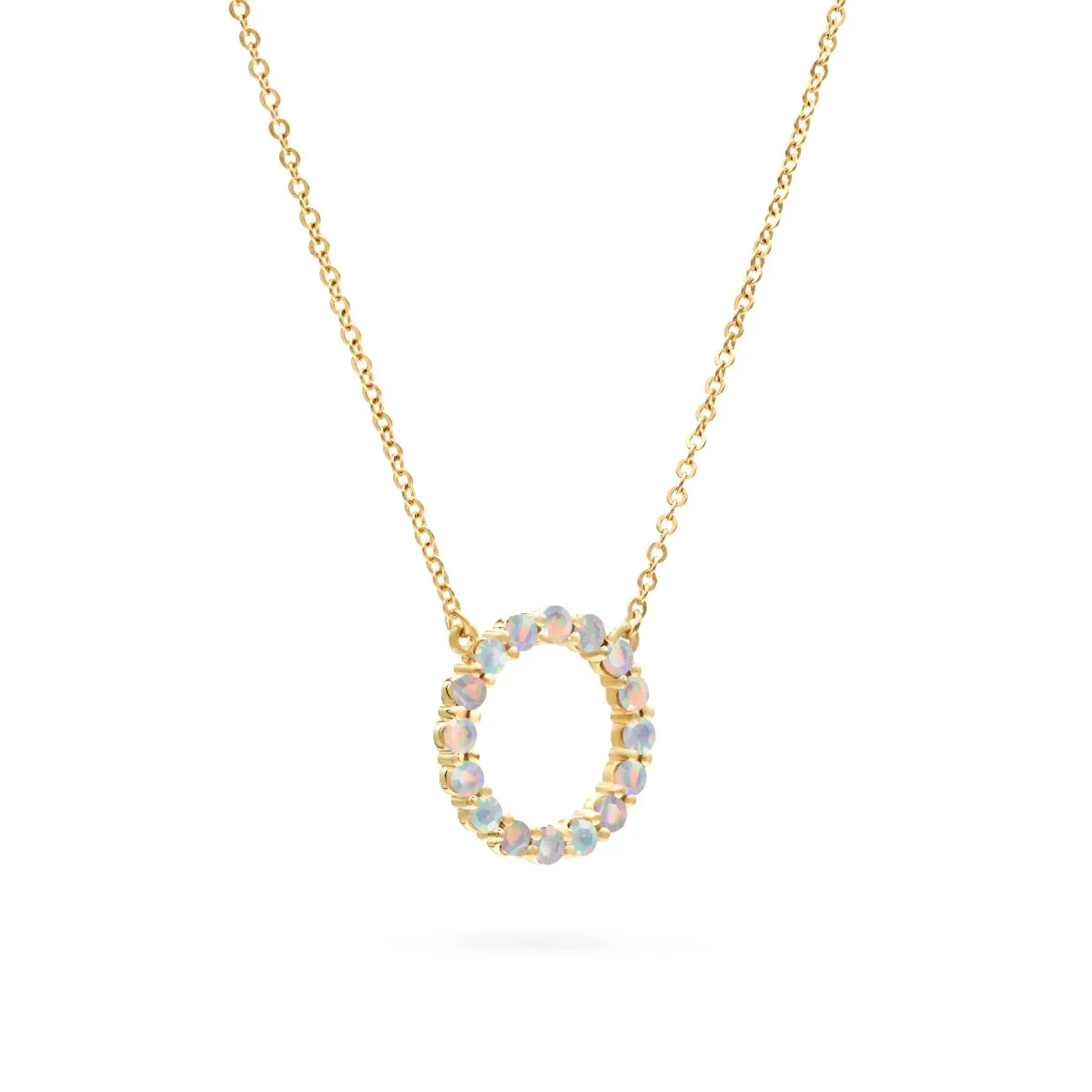 Rosecliff Circle Opal Necklace in 14k Gold (October) sold by Haverhill product image thumbnail 5
