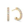 Rosecliff Opal Huggie Hoop Earrings in 14k Gold (October) sold by Haverhill