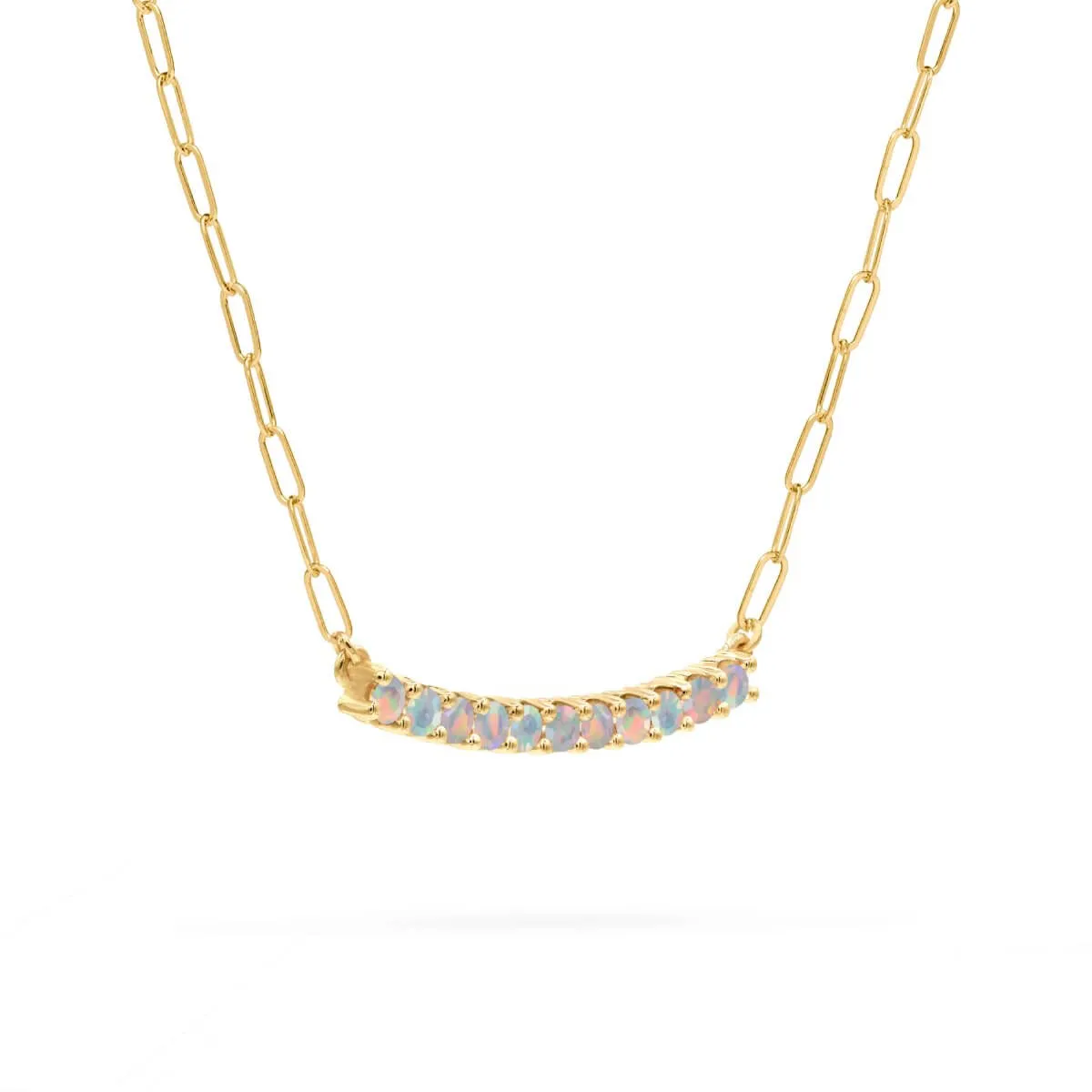 Rosecliff Opal Bar Adelaide Mini Necklace in 14k Gold (October) sold by Haverhill product image thumbnail 5