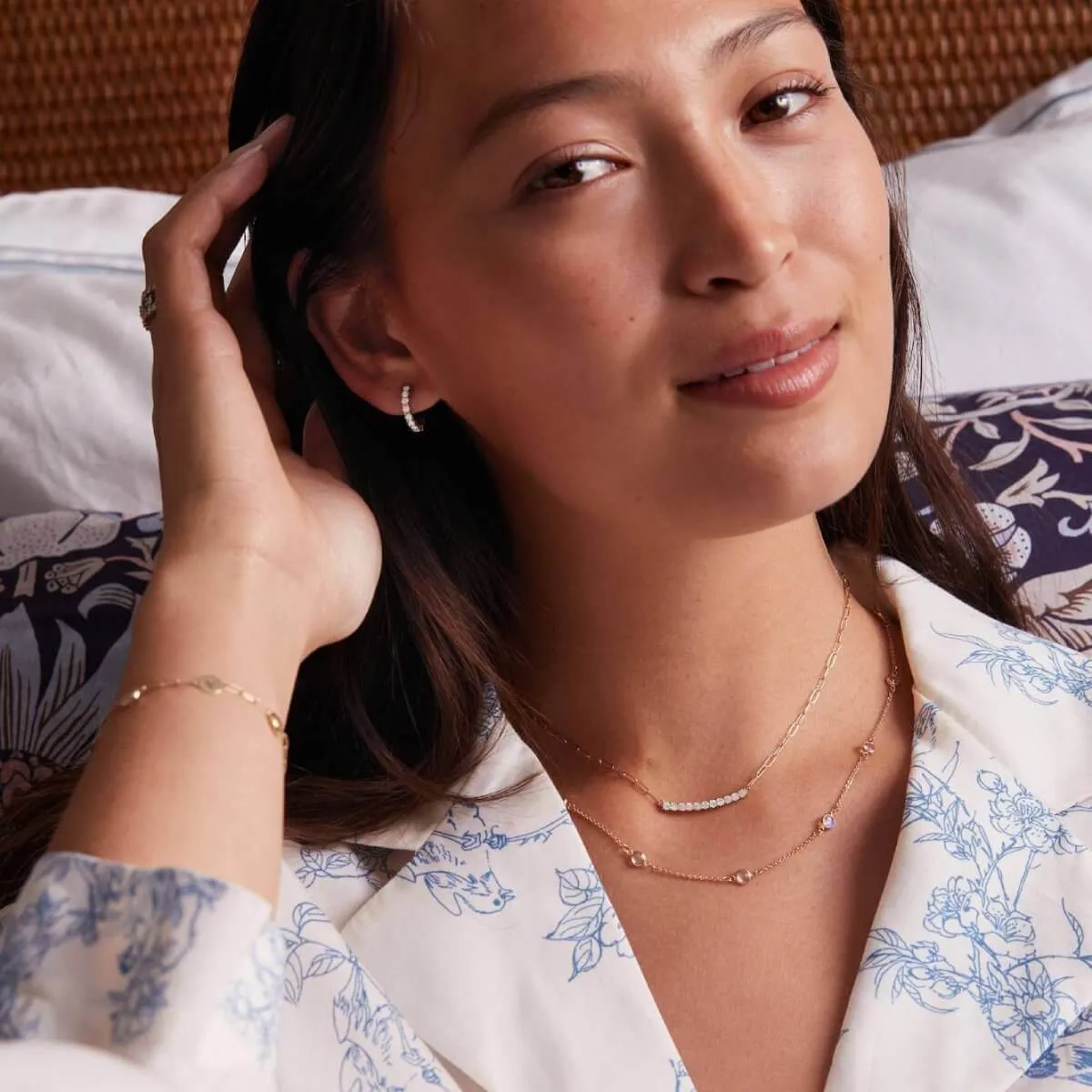 Rosecliff Opal Bar Adelaide Mini Necklace in 14k Gold (October) sold by Haverhill product image thumbnail 2