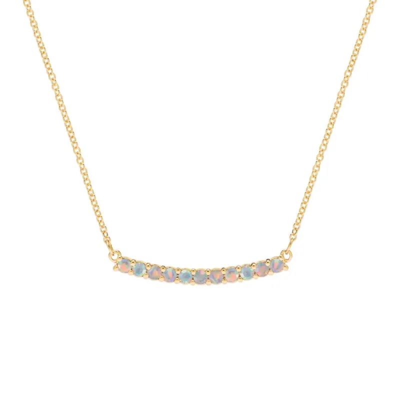 Rosecliff Opal Bar Necklace in 14k Gold (October) sold by Haverhill