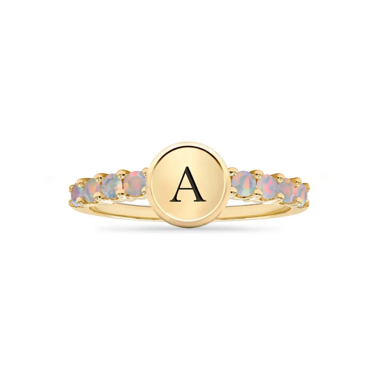 Rosecliff Letter Opal Ring in 14k Gold (October) sold by Haverhill product image thumbnail 4