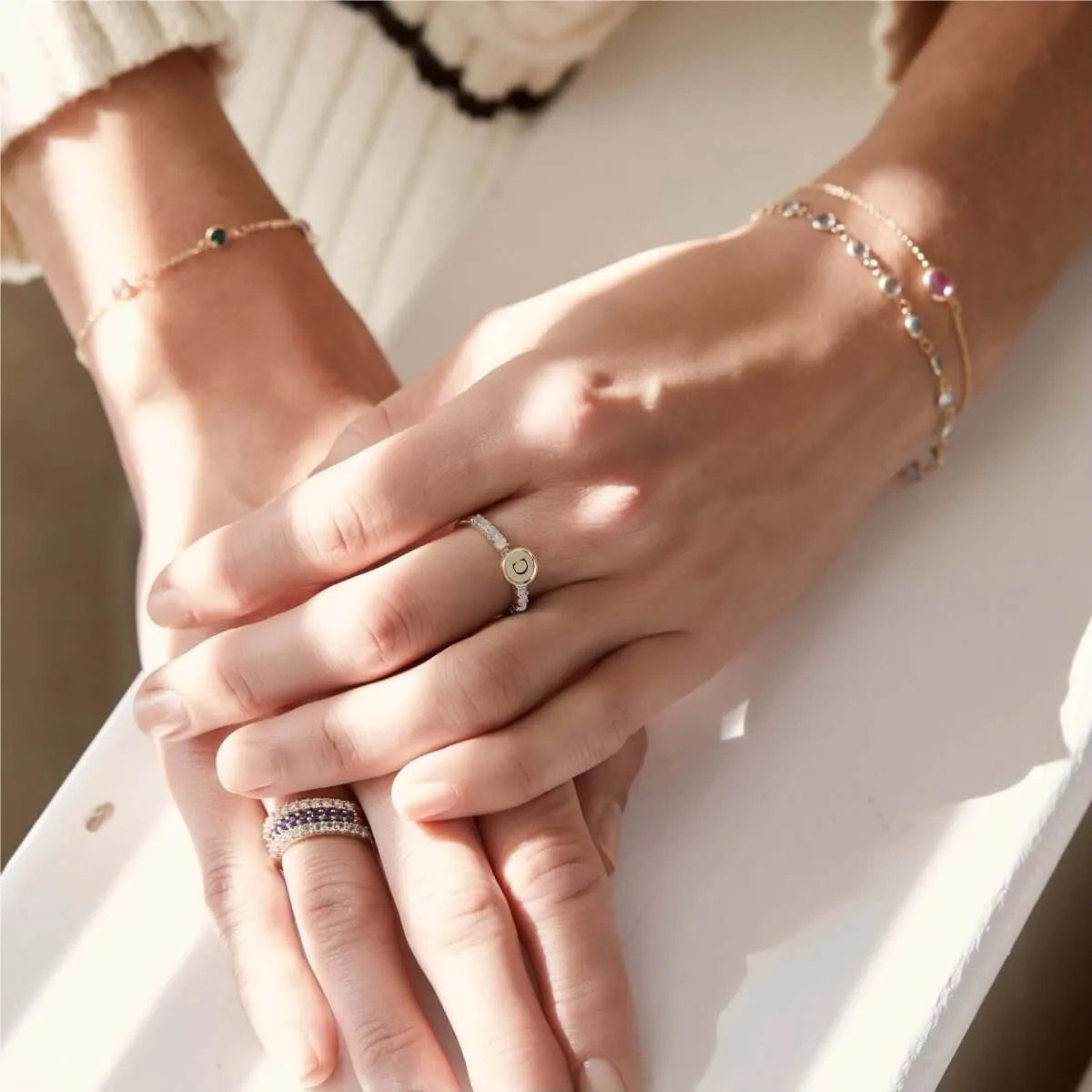 Rosecliff Letter Opal Ring in 14k Gold (October) sold by Haverhill product image thumbnail 2