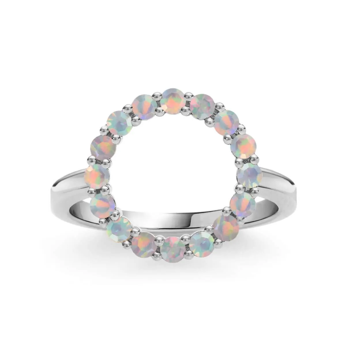 Rosecliff Circle Opal Ring in 14k Gold (October) sold by Haverhill product image thumbnail 5