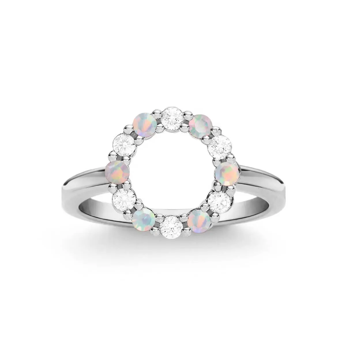 Rosecliff Small Circle Diamond & Opal Ring in 14k Gold (October) sold by Haverhill product image thumbnail 5