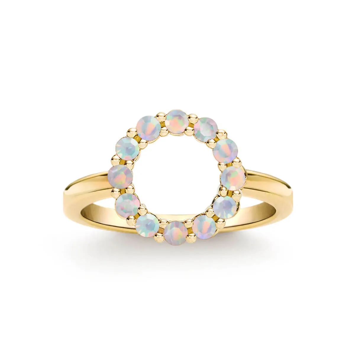 Rosecliff Small Circle Opal Ring in 14k Gold (October) sold by Haverhill