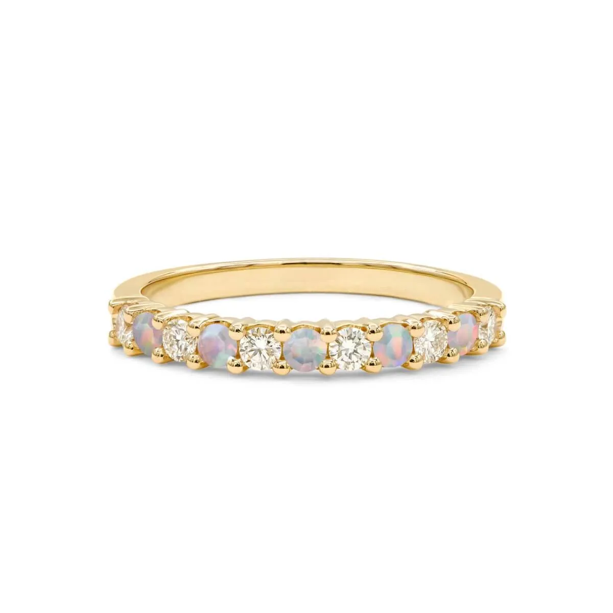 Rosecliff Diamond & Opal Stackable Ring in 14k Gold (October) sold by Haverhill product image thumbnail 4
