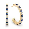 Rosecliff Diamond & Sapphire Hoop Earrings in 14k Gold (September) sold by Haverhill