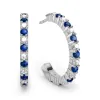 Rosecliff Diamond & Sapphire Hoop Earrings in 14k Gold (September) sold by Haverhill