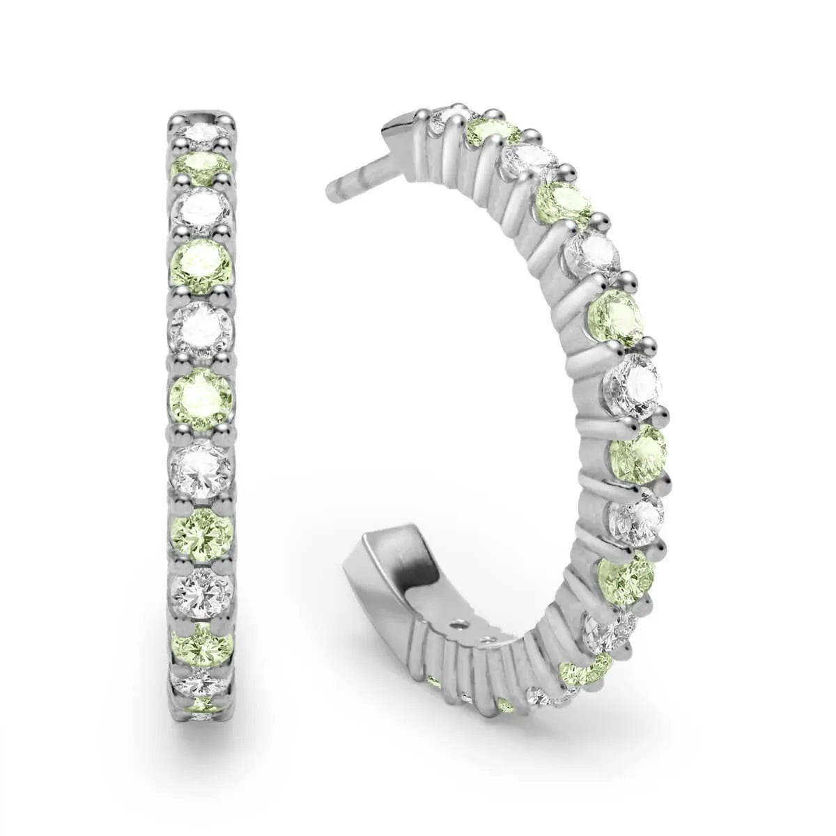 Rosecliff Diamond & Peridot Hoop Earrings in 14k Gold (August) sold by Haverhill product image thumbnail 5