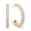 Rosecliff Aquamarine Hoop Earrings in 14k Gold (March) sold by Haverhill