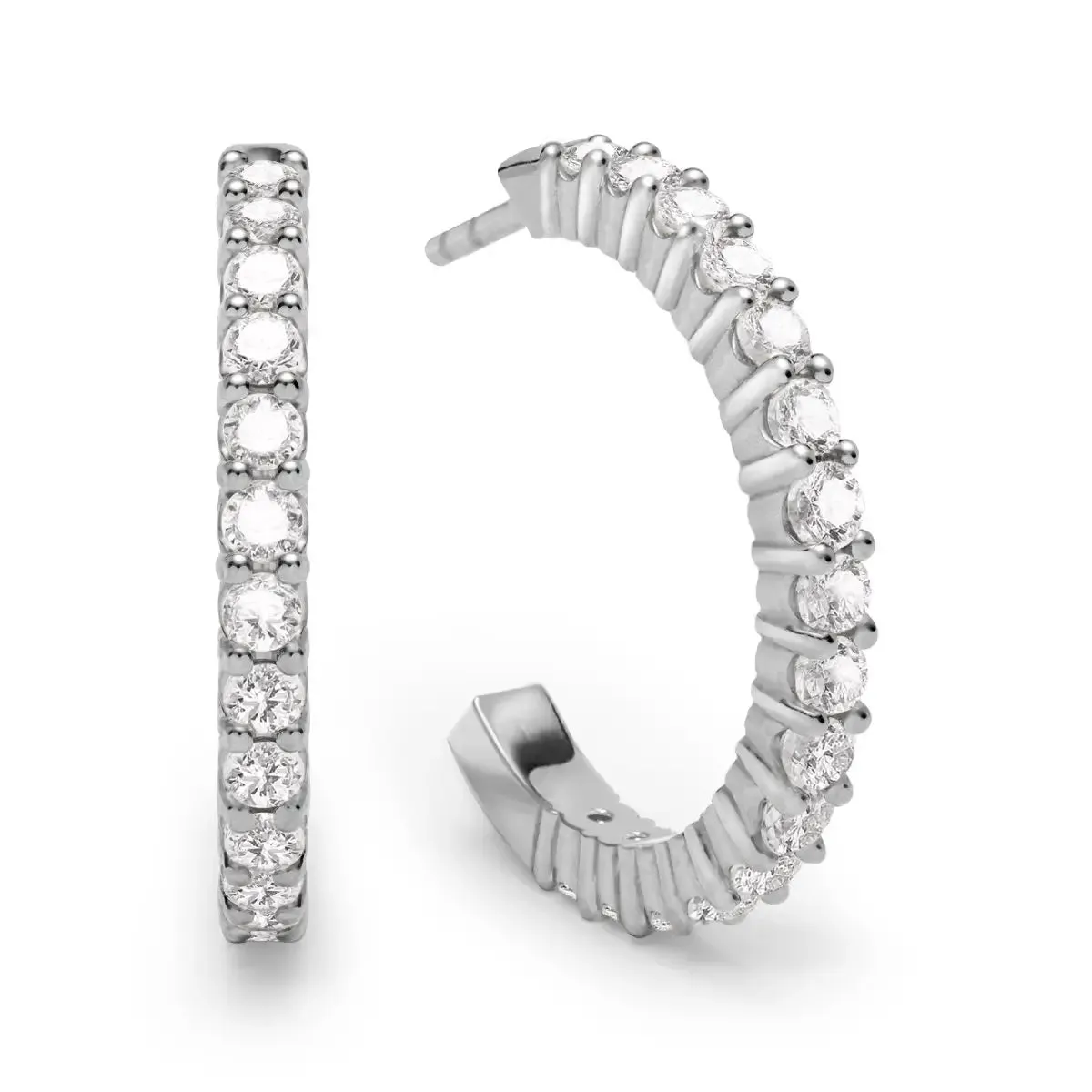 Rosecliff Diamond Hoop Earrings in 14k Gold (April) sold by Haverhill product image thumbnail 5