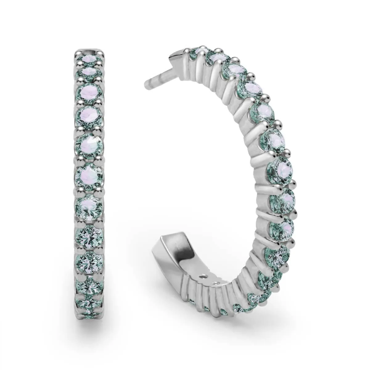 Rosecliff Alexandrite Hoop Earrings in 14k Gold (June) sold by Haverhill product image thumbnail 5