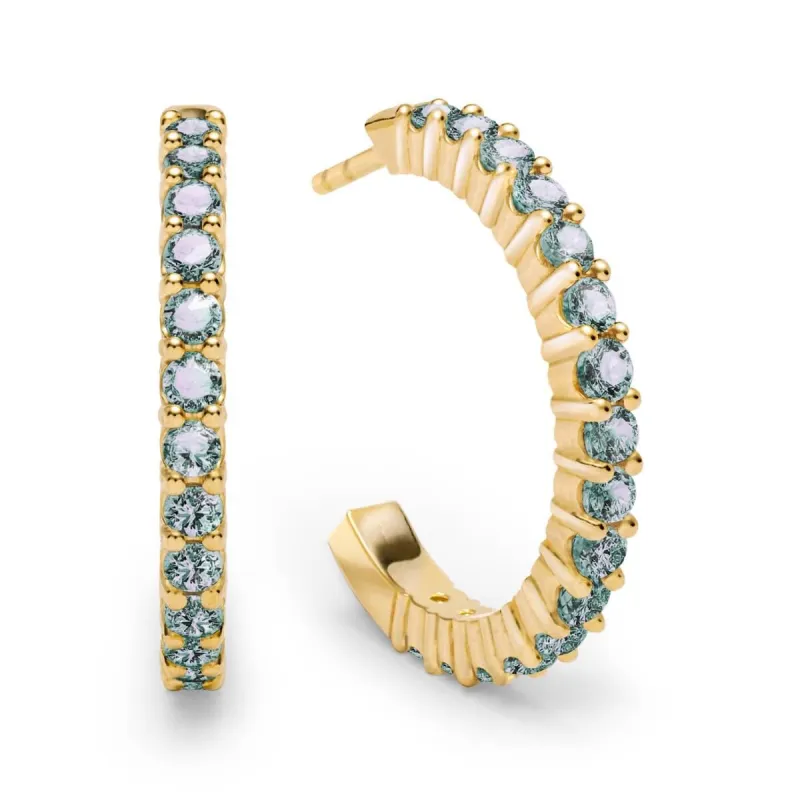 Rosecliff Alexandrite Hoop Earrings in 14k Gold (June) sold by Haverhill