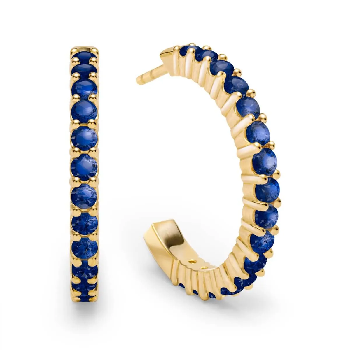 Rosecliff Sapphire Hoop Earrings in 14k Gold (September) sold by Haverhill