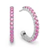 Rosecliff Pink Sapphire Hoop Earrings in 14k Gold (October) sold by Haverhill
