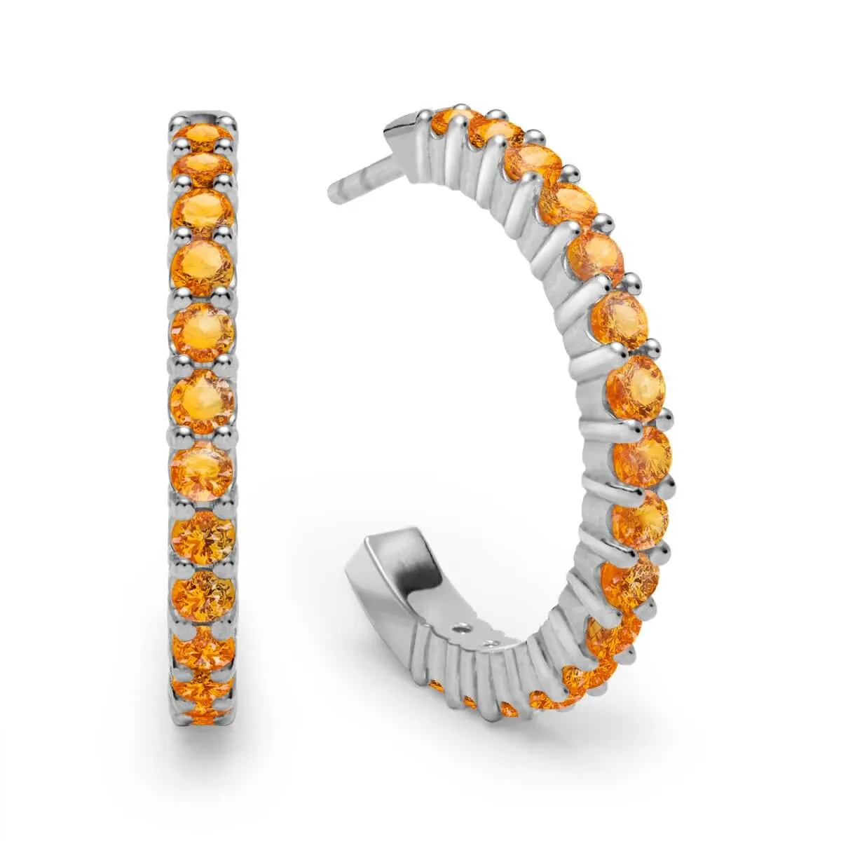 Rosecliff Citrine Hoop Earrings in 14k Gold (November) sold by Haverhill product image thumbnail 5