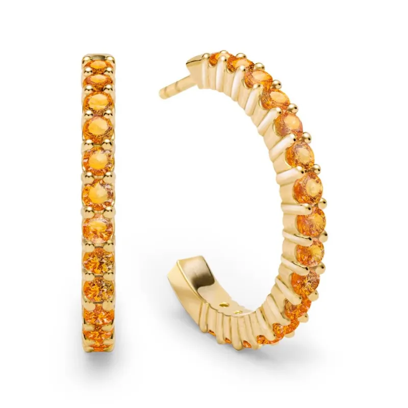 Rosecliff Citrine Hoop Earrings in 14k Gold (November) sold by Haverhill