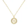 Pisces & Birthstone Pendant in 14k Gold sold by Haverhill