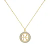 Pisces & Birthstone Pendant in 14k Gold sold by Haverhill