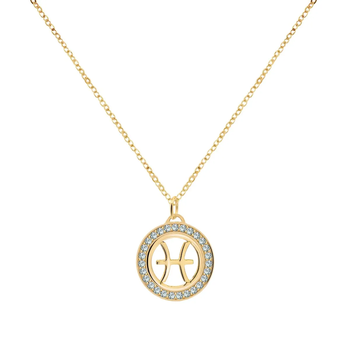 Pisces & Birthstone Pendant in 14k Gold sold by Haverhill product image thumbnail 4