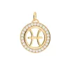 Pisces & Birthstone Pendant in 14k Gold sold by Haverhill